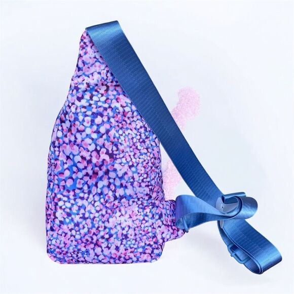 NWT New Wildfox Sling Bag/Backpack Pink/Purple/Blue Dots w/Blue Strap - Picture 2 of 8